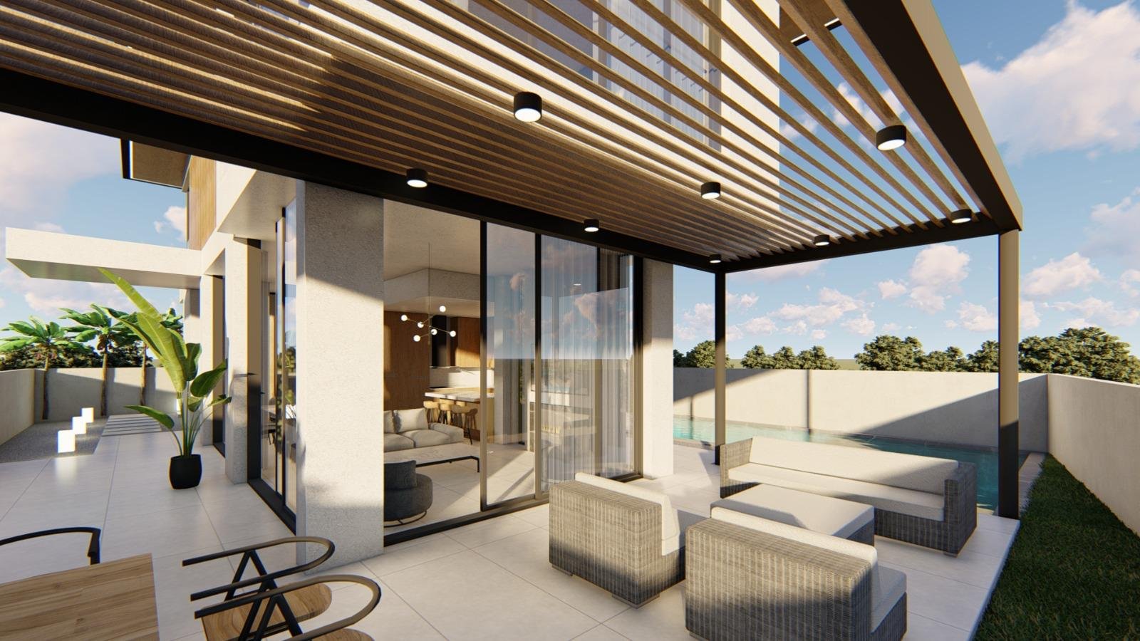 Golden Life Çeşme Reisdere design vision: terrace, garden, and pool