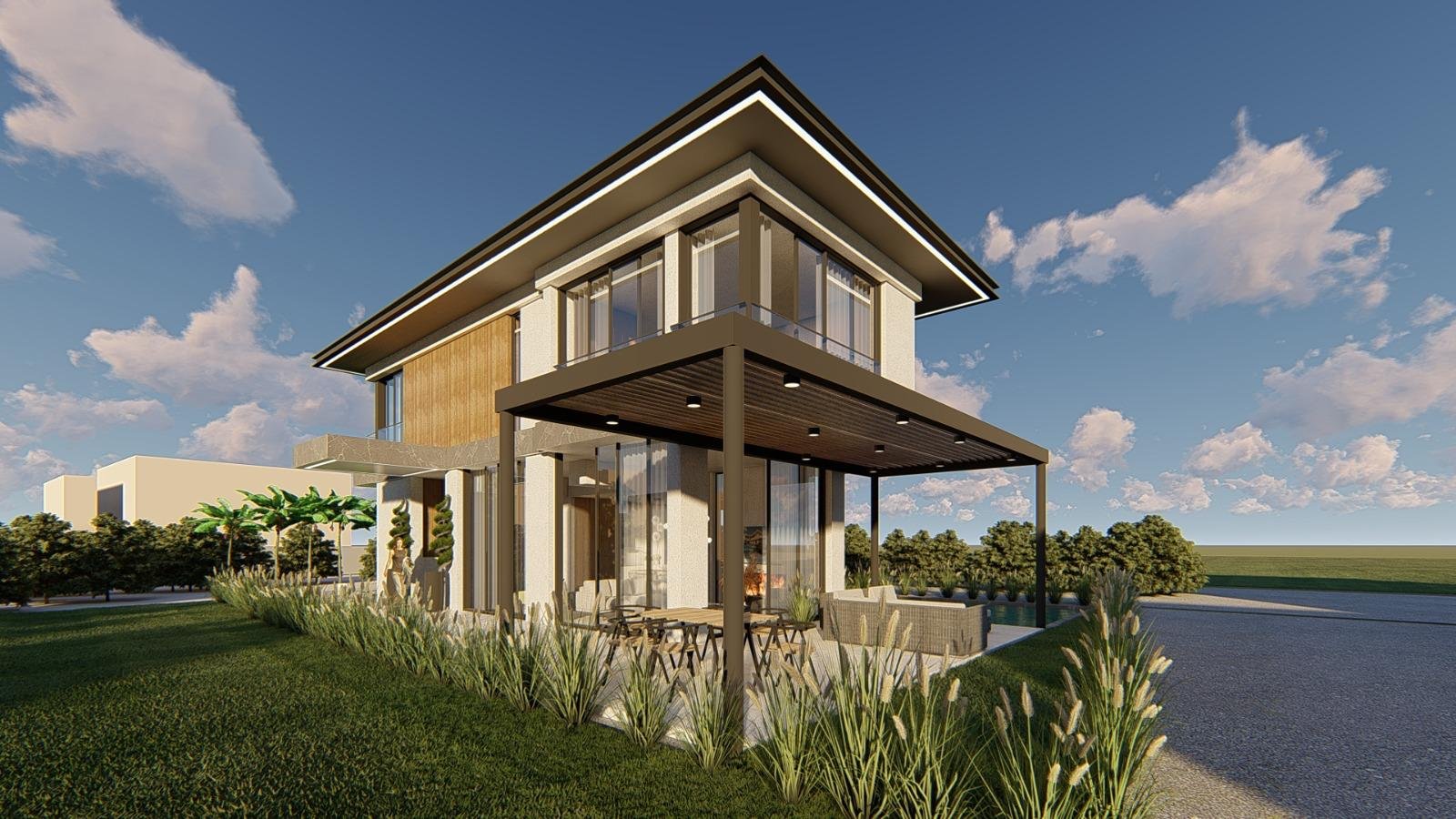 Golden Life Çeşme Reisdere architectural vision render 3